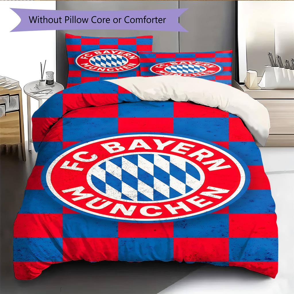 FCB logo Pattern Bedding Quilt Set Quilt Cover Pillowcase Home Decoration Birthday Gift (1 * duvet cover + 2 * pillowcase, without core)
