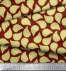 Soimoi Red Japan Crepe Satin Fabric Artistic Leaves Fabric Prints By Metre 42 Inch
