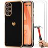 Case for Samsung Galaxy A32 5G - Black - Heart Pattern - Shockproof - Scratch-Resistant - TPU Silicone