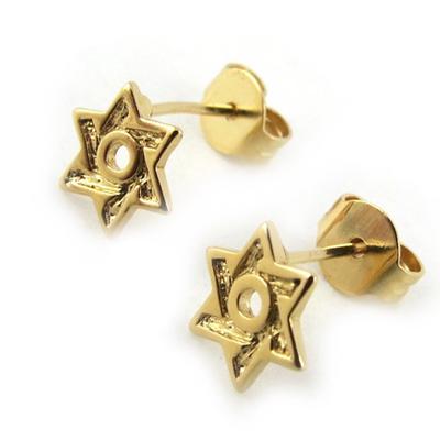 [N1701] - Позолоченные серьги «Звезда Давида», 7 мм.