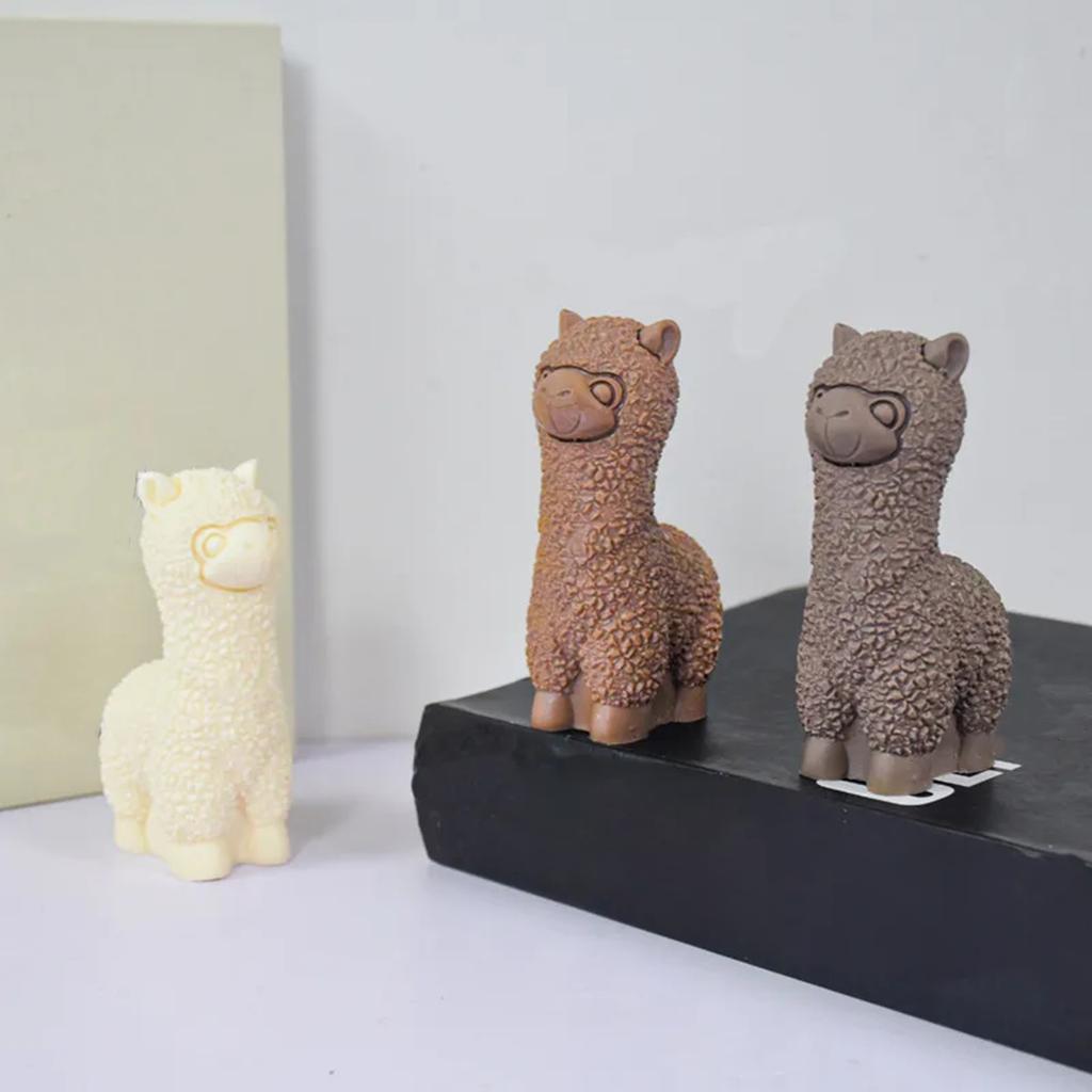 3D Alpacas Silicone Mold Plaster Scented Candle Resin Molds Aromatherapys Candles Epoxy Casting Molds Animal Decoration