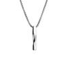 Fashion Stainless Steel Curved Bar Necklace Unisex Double Chain Metal Pendant Accessory
