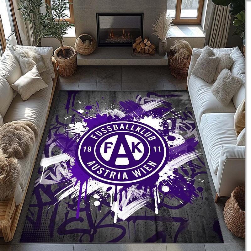 Austria Wien FC Soccer Football Pattern Soft Area Rug Non Slip Indoor Floor Carpet Sports Decor Mat for Bedroom