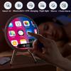 Умная Bluetooth-колонка Беспроводная зеркальная звуковая коробка Настольный будильник со светодиодной ночной подсветкой TF Музыкальный плеер 15 Вт Беспроводное зарядное устройство