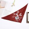 Cross-Border Christmas Pet Scarf: Triangle Bib with Deer & Snowman Print