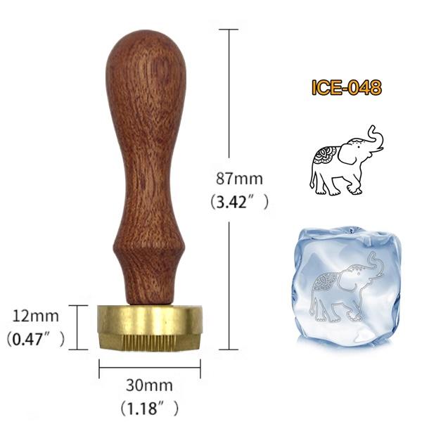Ice Stamp With Removable Brass Head & Wood Handle - Vintage 1.18" Branding for Cubes, Cocktails, Whiskey, Mojito Drinks - Bar Making DIY Crafting