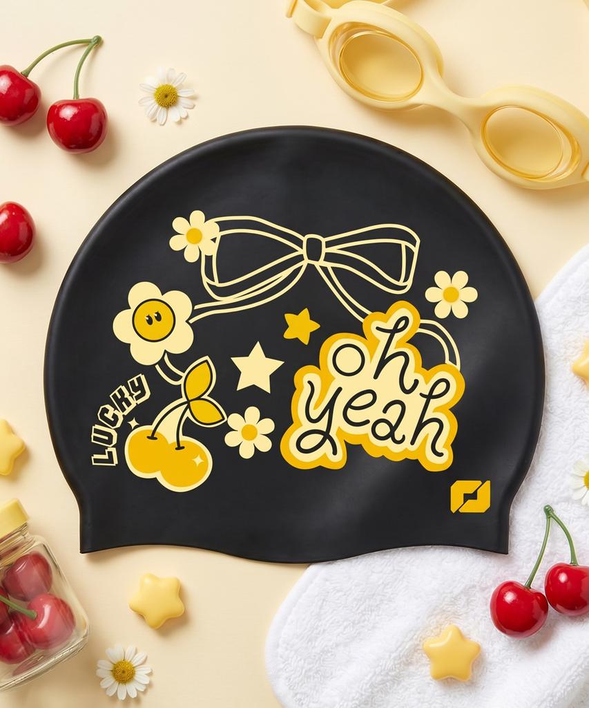 Силиконовая шапочка для плавания Tieseunain Sugar Pop Черная
