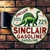 Металлический знак Sinclair Dino Gasoline, классический настенный декор в деревенском стиле на нефтяную и автомобильную тематику, коллекционный антикварный винтажный алюминий