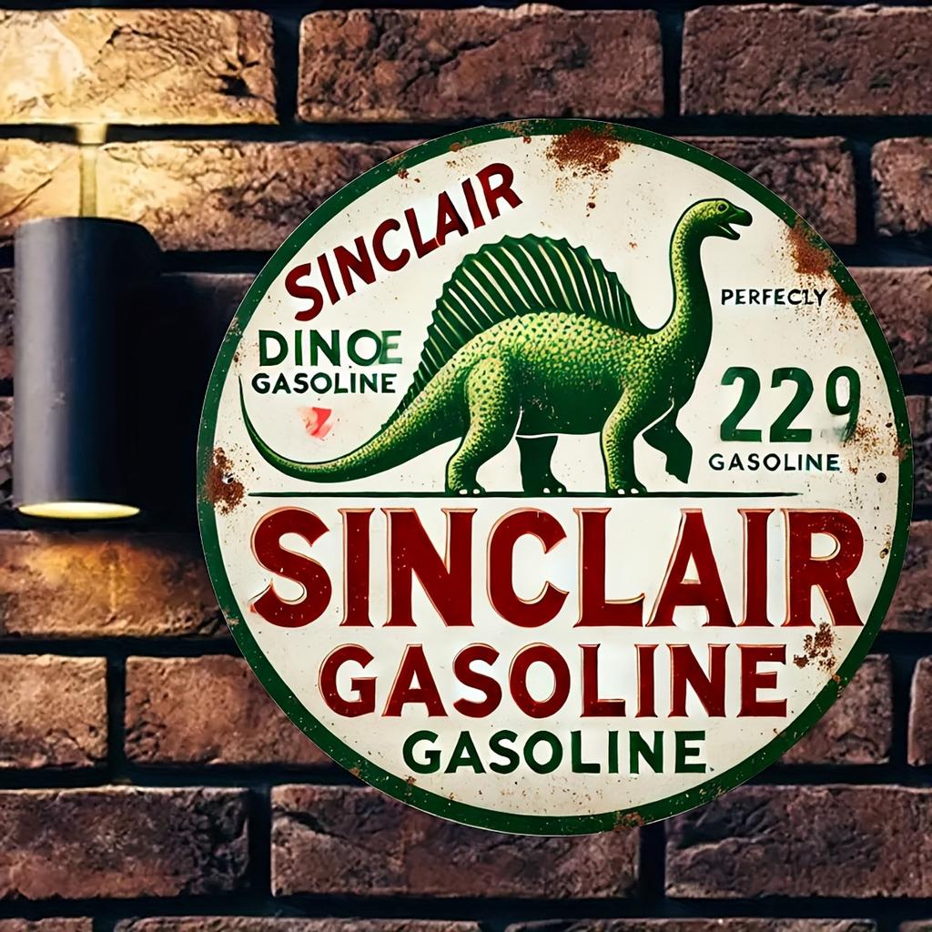 Металлический знак Sinclair Dino Gasoline, классический настенный декор в деревенском стиле на нефтяную и автомобильную тематику, коллекционный антикварный винтажный алюминий