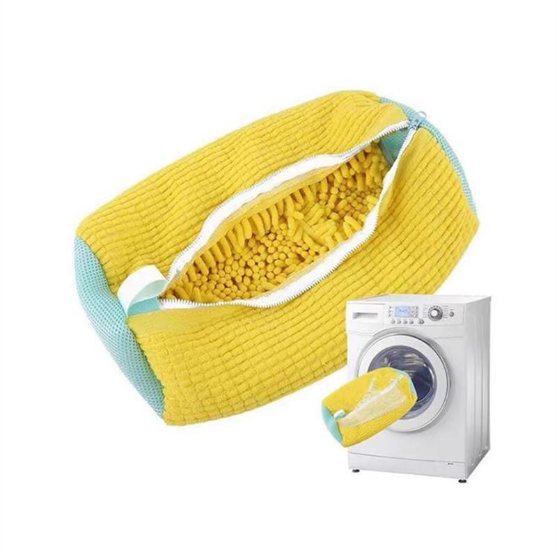 Portable Shoe Washing Bag Zipper Closure Anti-deform Reusable Anti-Tear Shoe Laundry Bag Home Supplies