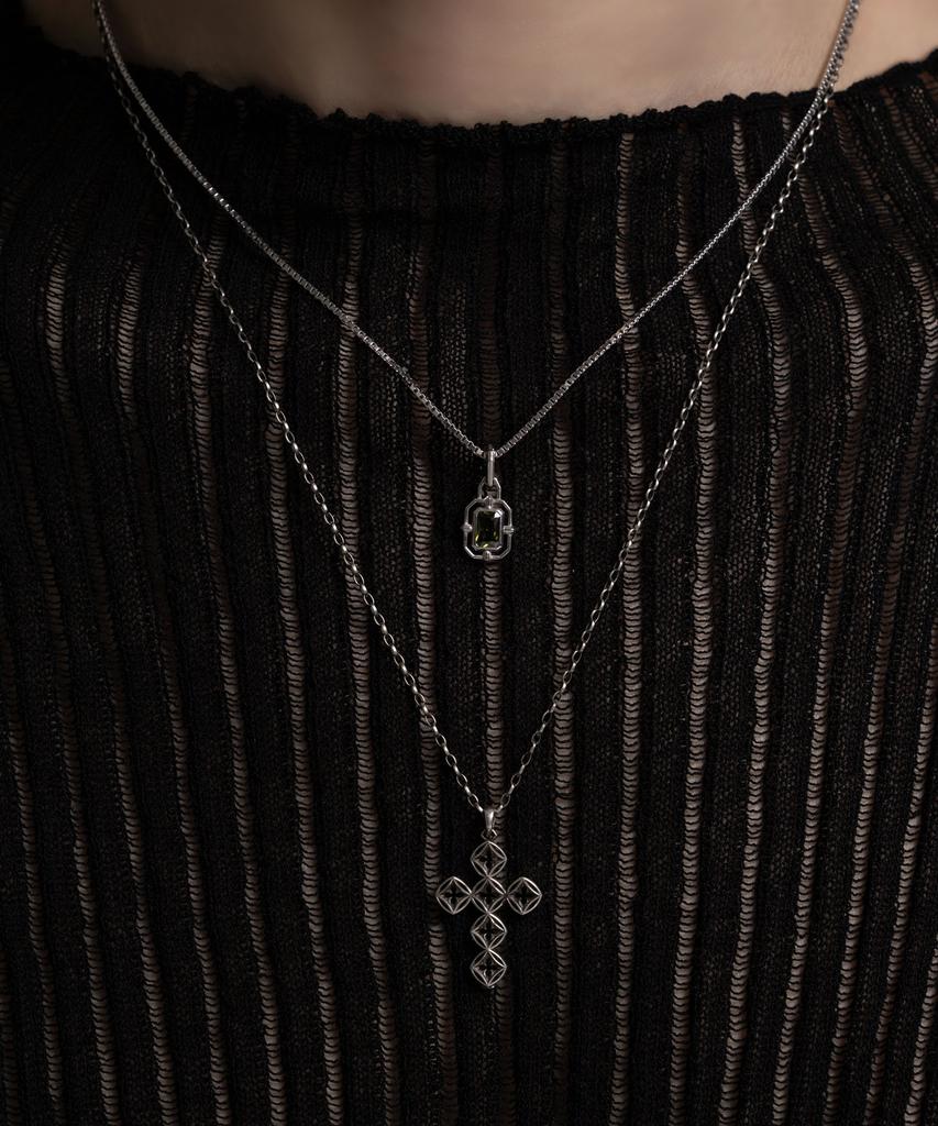 Vivus Ventana Cross Antique Silver Necklace