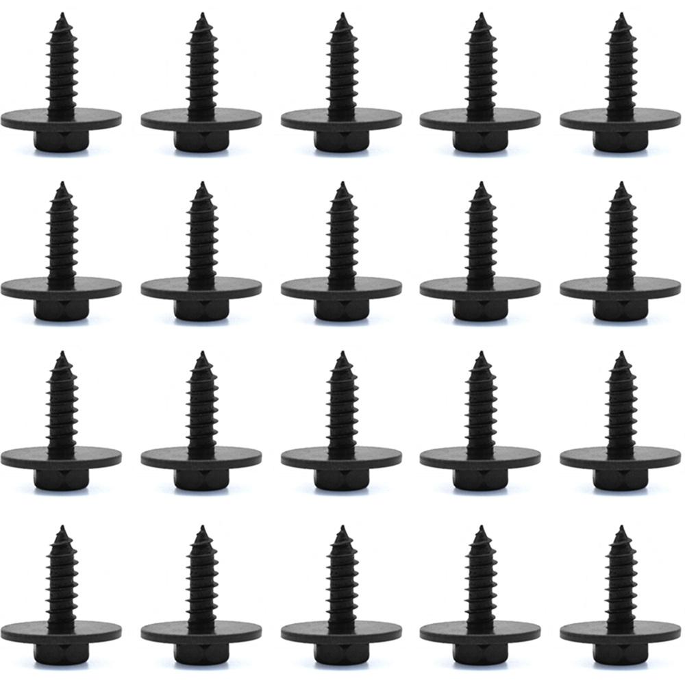 100Pc Metal Car Screw Body Fender Bumper Retainer Clips 7mm Hex (4.2-1.41x22mm)