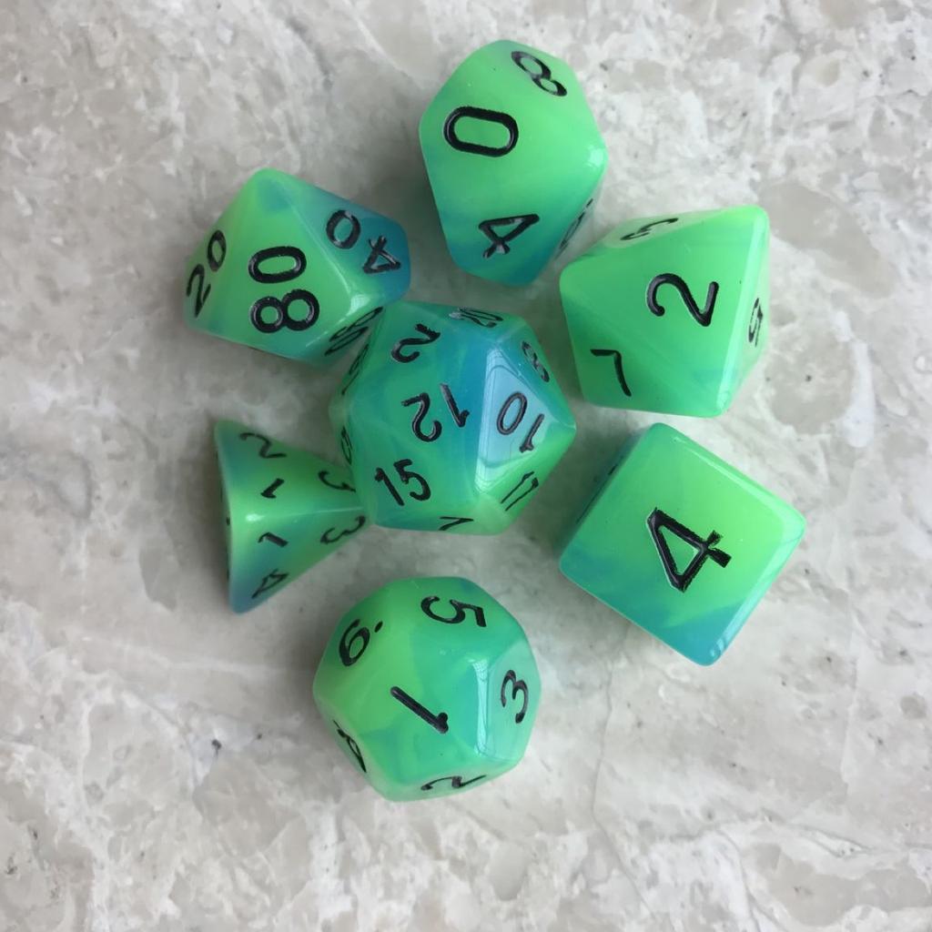 7 шт./лот, многогранные игральные кости из смолы D&D D4 D6 D8 D10 D% D12 D20, многогранные игральные кости TRPG, настольные игры