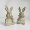 Pastoral Resin Rabbit 2-piece Set, Desktop Decoration Ornament, Retro and Old American Country Garden Statue