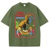Кража динозавра поймана малыша стираная ретро футболка мужская модная одежда хлопок летние повседневные топы футболка