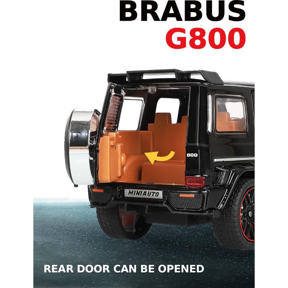 Масштаб 1/32 Brabus G800, литая под давлением модель автомобиля, игрушечный автомобиль с откатным механизмом, звуком и светом для детей, коллекция подарков для мальчиков и девочек