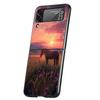 Роскошный Чехол Для Телефона Для Samsung Galaxy Z Flip 3 4 5 6 Жесткий Черный Складной ПК Для Samsung Z Flip3 Flip4 Flip5 Чехол Лошадь Животное