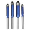 4pcs 14 Inch Shank Straight Flush Trim Router Bit Woodworking Milling Cutter Tools