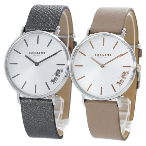 Coach Perry Watches with Storage Box for Men and Women, Matching Leather Straps, 1450315514503119