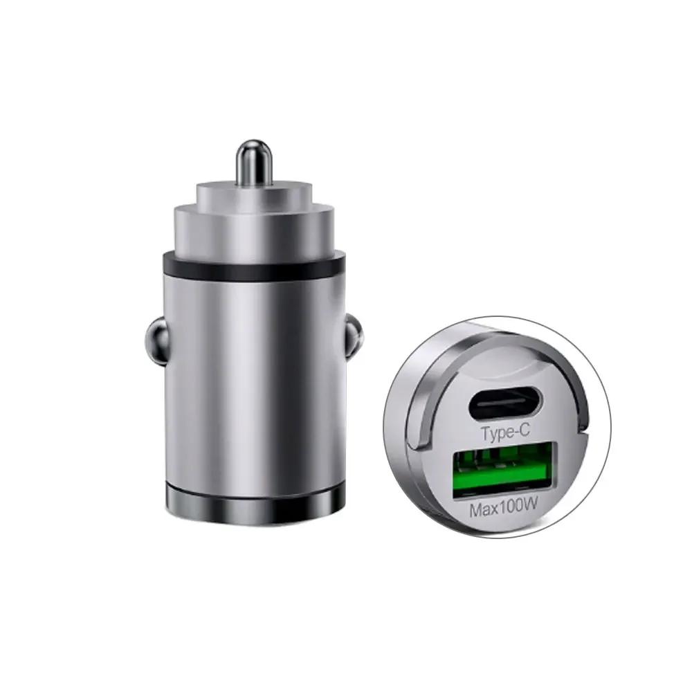 1 шт. Мини 100 Вт USB автомобильное зарядное устройство Type C QC3.0 PD автомобильные зарядные устройства быстрая зарядка автомобильное зарядное устройство для телефона iPhone Samsung Huawei Xiaomi