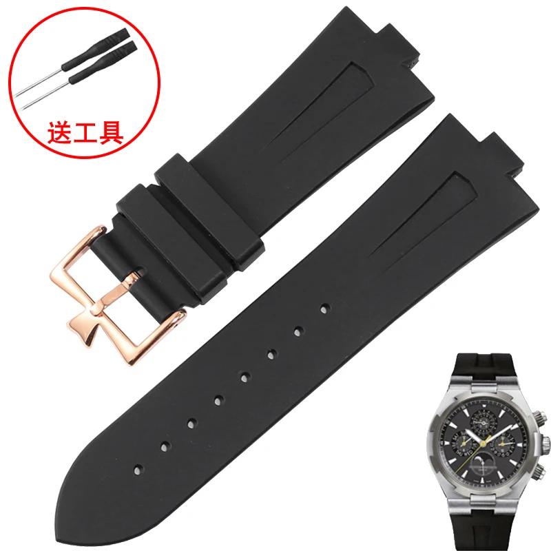 Rubber Silicone Watch Band For Vacheron Constantin Overseas VC 47450 VC 49020 Watchbands Men Luxurious Watch Strap 25mm * 8mm