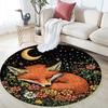 Fox Dreams Round Area Rug,Carpet Rug for Living Room Bedroom Sofa Playroom Decor,Non-slip Floor Mat