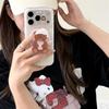 Японская корейская шапочка для сна в горошек с маленьким мишкой, чехол для телефона для iPhone 14-17/16 Pro Max.
