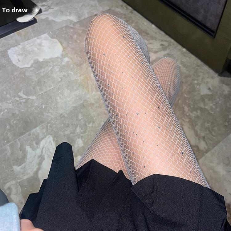 Women's Sheer Fishnet Stockings - Polka Dot & Heart Pattern, Sexy Black & White Options, Large Sizes Available for Spring & Autumn