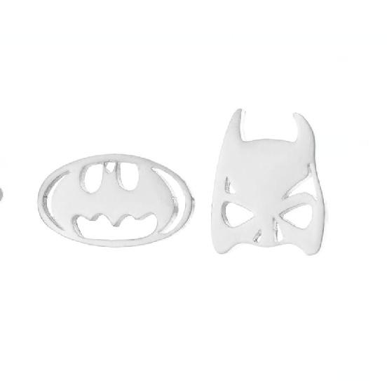 Punk Gothic Stainless Steel Demon Bat Stud Earrings Devil Black Stud Ear Piercing Jewelry For Women Girl Halloween Day Gift