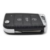Folding key case blank cover HU66/HU162t 3button for VW Skoda MQB G TI Golf7 MK7 Seat Leon remote key shell