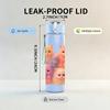1PC Fluffy Stacked Kitten Group 750ml Color Plastic Sports Water Bottle Leakproof Flip Straw Lid Suitable for Sports Office Home Use
