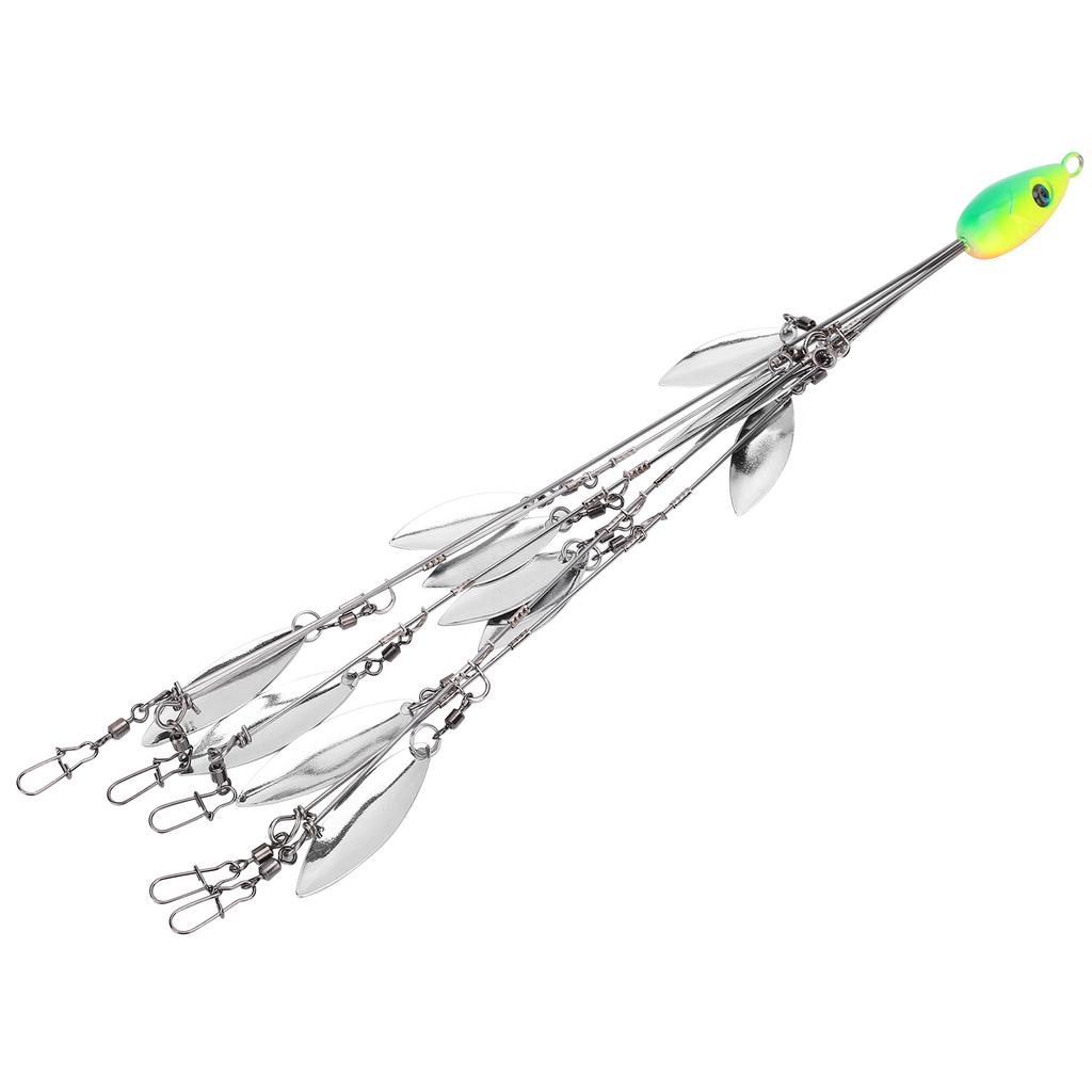 12-лопастная зонтичная оснастка для рыбалки с несколькими приманками и наживками, набор для искусственной приманки с вертлюжками(зеленый )