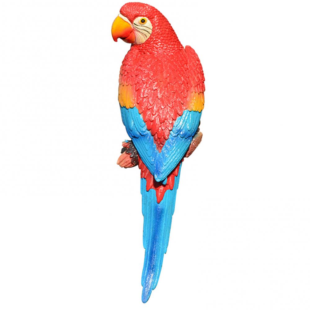 Resin Decor Craft Decoration Simulation Parrot Bird Sculpture Wall Hanging Garden Decoration