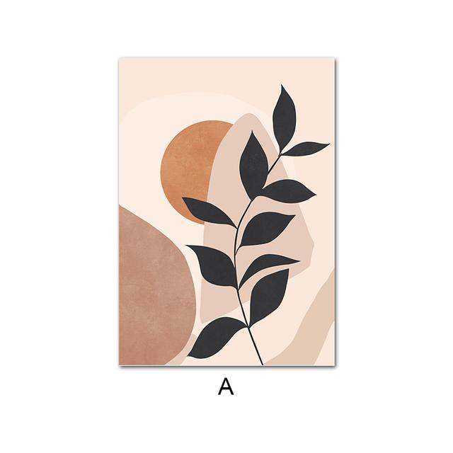 Черная Африканка Бохо Луна Рука Лист Абстрактное Настенное Искусство Холст Живопись Постеры и Принты Настенные Картины для Декора Гостиной Без Рамы