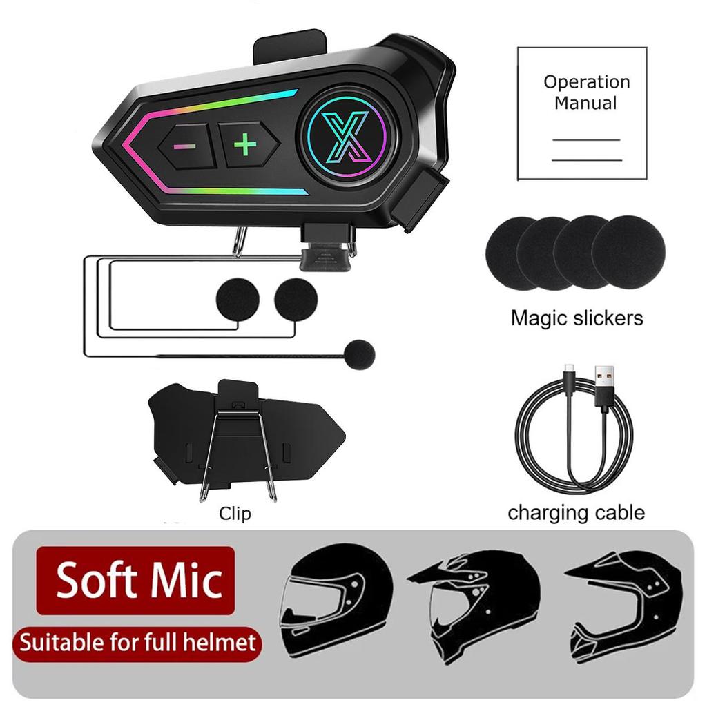 X10 Bluetooth 5.4 гарнитура для шлема мотоциклиста для мотоциклиста беспроводной набор для звонков на телефон водонепроницаемые наушники MP3-плеер для мотоцикла