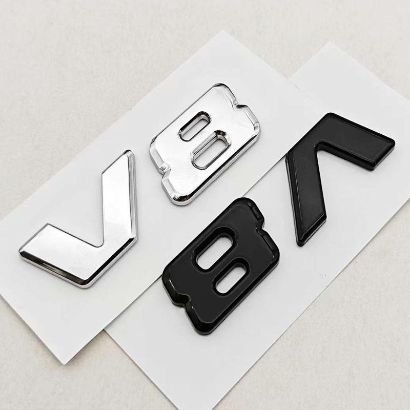 For Mercedes Benz AMG GL ML SL 500 220 C63 S500 V8 Accessories ABS Chrome Black V8 Logo Letters Car Fender Emblem Badge Sticker OG7