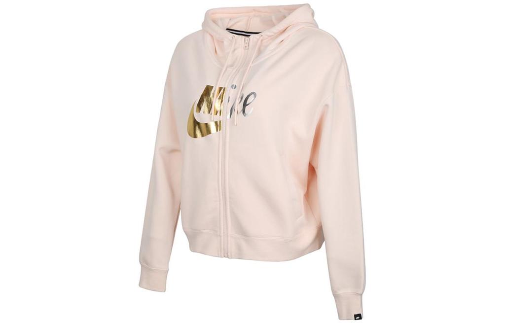 Nike Толстовки Женские Розовые С Капюшоном Умеренный Кардиган AJ0091-838