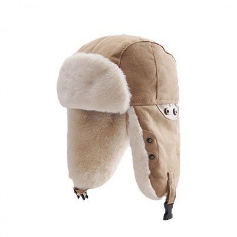 Unisex Winter Warm Fleece-Lined Aviator Beanie Hat With Neck Cover Windproof Riding Cap Cold Weather Outdoor Use