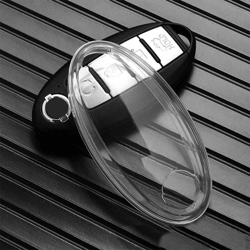 Для Nissan Rogue Xtrail Kicks Juke Qashqai Tiida Patrol Leaf Micra Note Serena Murano Прозрачный ТПУ Чехол для ключа автомобиля Крышка-ракушка