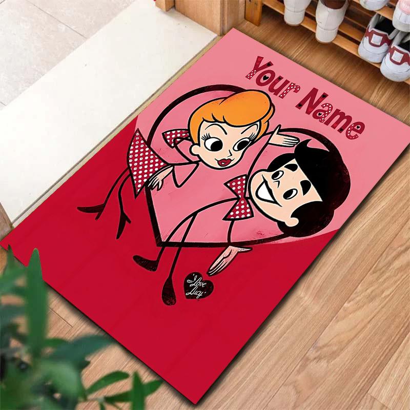 Love Lucy Comics Custom Name Carpet Rug For Living Room Bedroom Home Sofa Decoration Kids Play Nonslip Floor Mat