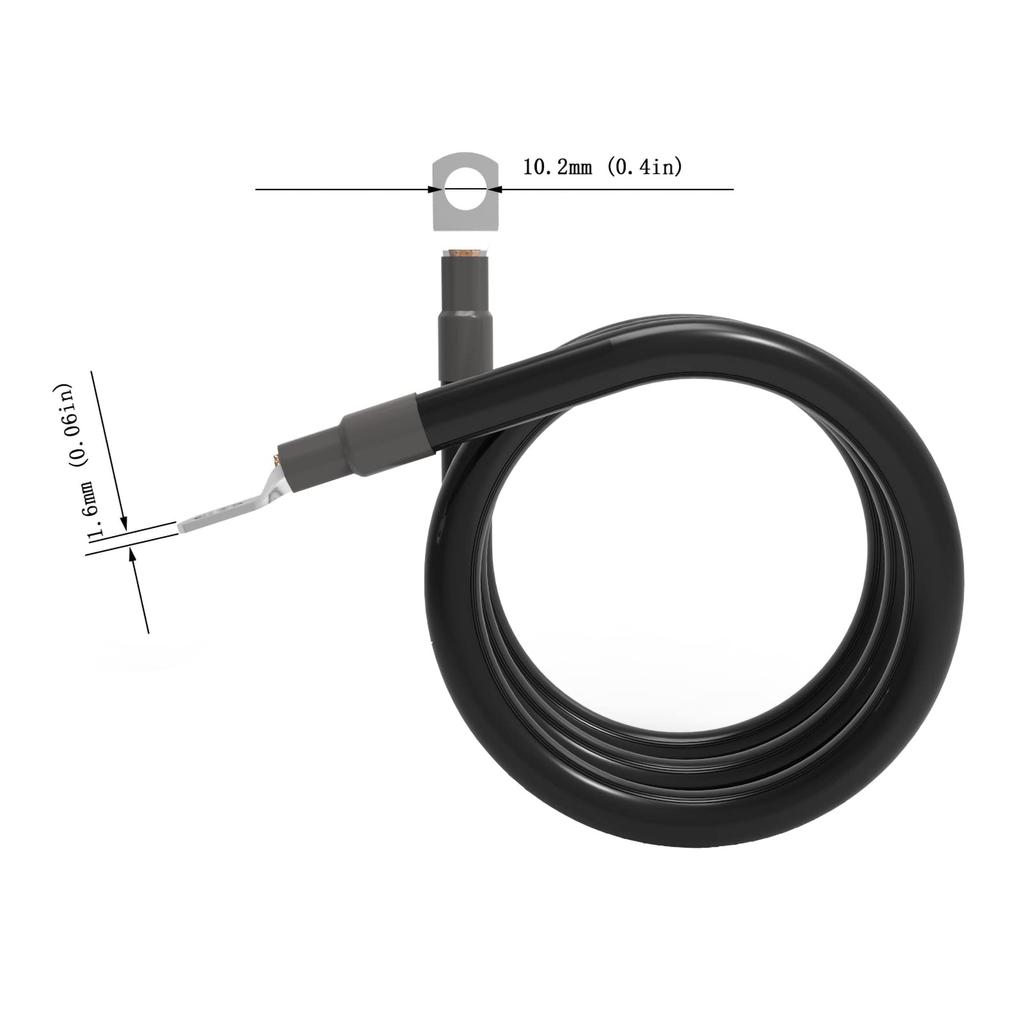 Провод 6 AWG 16мм2 30см Постоянный Красный + Черный Чистая Медь 3/8
