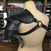 New Stylish Handsome Cosplay Accessories Steampunk Medieval Viking Leather One-shoulder Armor with Side Straps Retro Leather