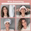 EMVANV Net Plopping Cap for Drying Curly Hair,Adjustable Net Hair Plopping Bonnet Curly Hair Bonnet Net Plopping Cap for Fast Drying(White)