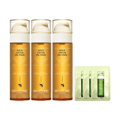Max Clinic Очищающая пенка-масло Золотая Икра Большой Объем 110 г x 3 + 3 Пробника