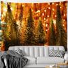 Christmas Cedar Tapestry Night View Wall Hanging Colorful Psychedelic Forest Home Furnishing Living Room Decor