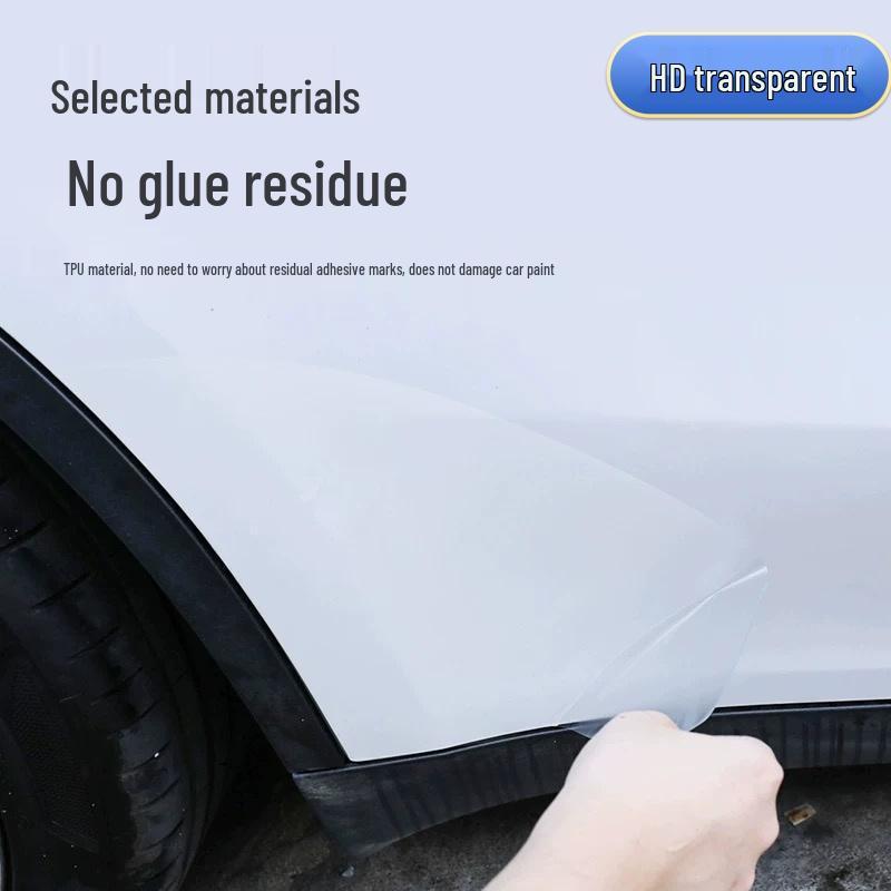 Защитная пленка из ТПУ для задней двери Tesla Model Y/3 - Треугольная зона, Антипрозрачная Глянцевая Черная