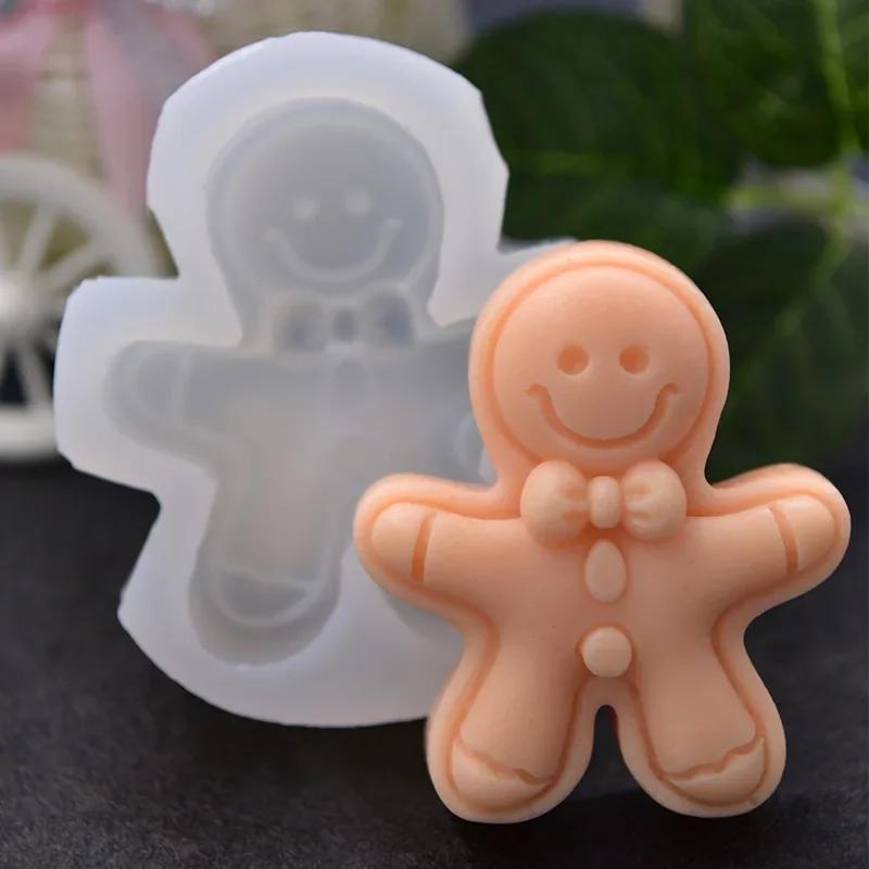 Gingerbread Man Silicone Mold New Gingerbread Sugar Cake DIY Candle Making Supplies Mould Festival Gifts Christmas Decoraions