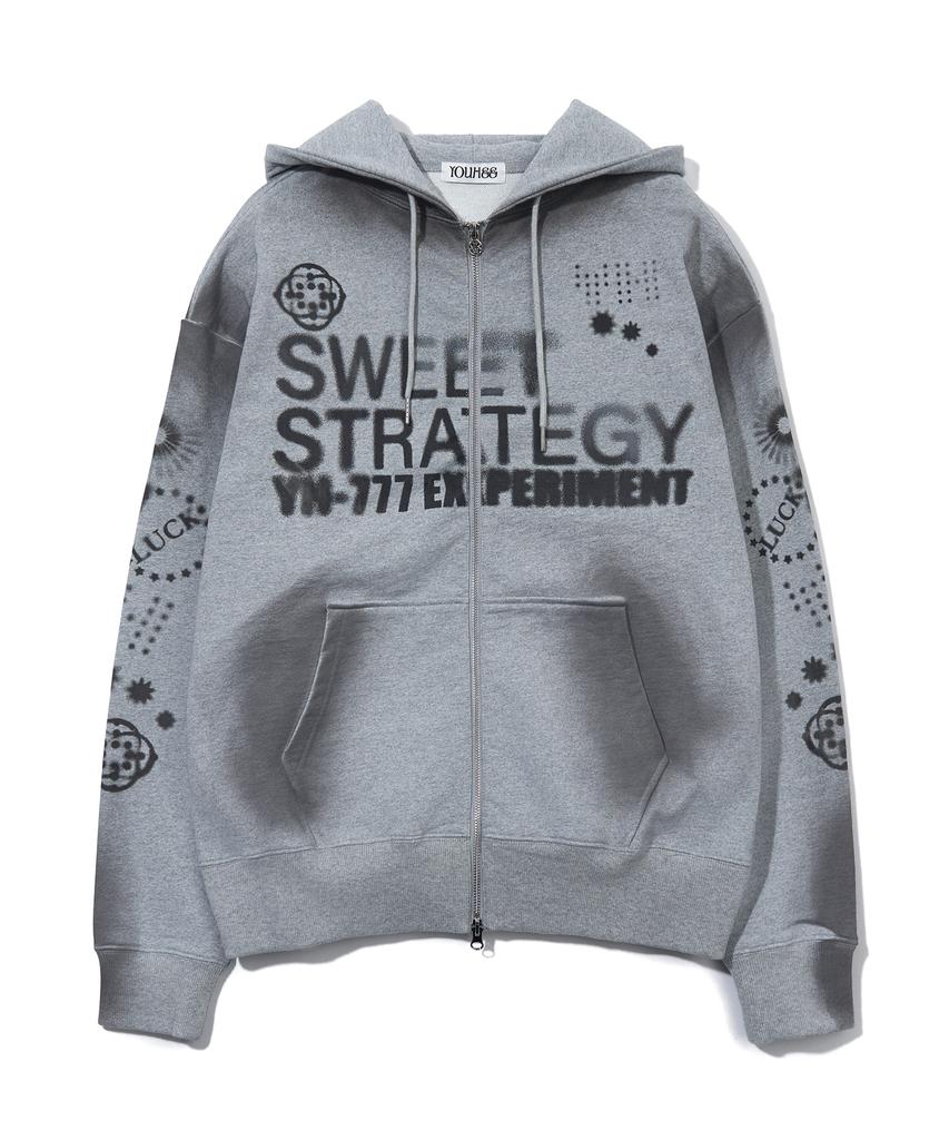 Худи на молнии Youhee Lucky Sweet Graphic_Меланжевый серый