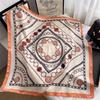 Chain Print Neckerchief Hijab Scarf For Women 90cm Silk Satin Headband Hair Scarves Female Square Shawls Ladies Head Bandana