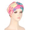 8 Colors New Fashion Braid Tie Dyed Multicolor Soft Muslim Hijab Turban Hat